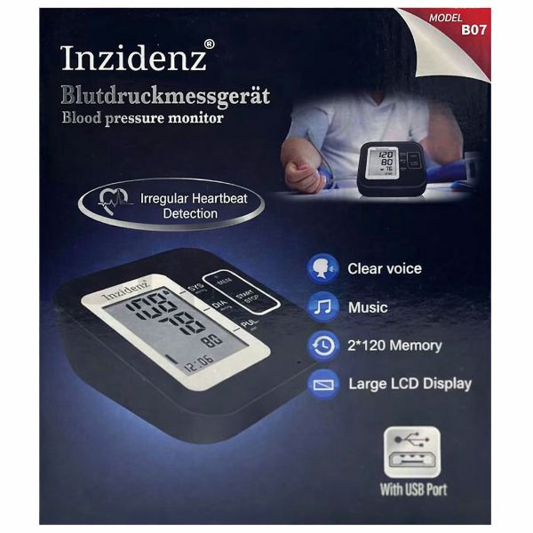 Inzidenz B07 Koldan Ölçer Türkçe Konuşan Tam Otomatik Tansiyon Aleti USB Portlu